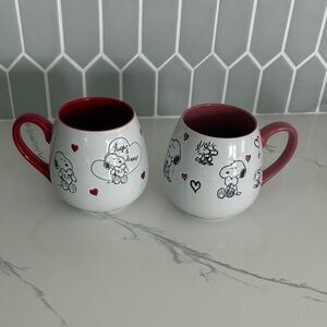 Snoopy White and Red Ceramic Mug Set